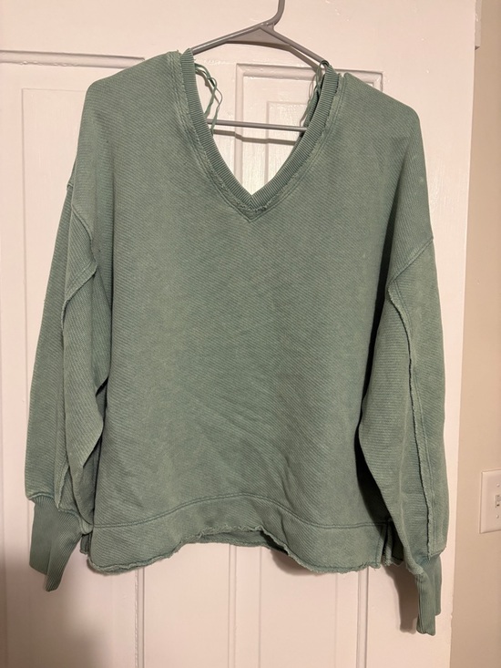 American Eagle Outfitters Sweaters - NWT AE Saltwash Double V-Neck Sweatshirt - Sage Green
